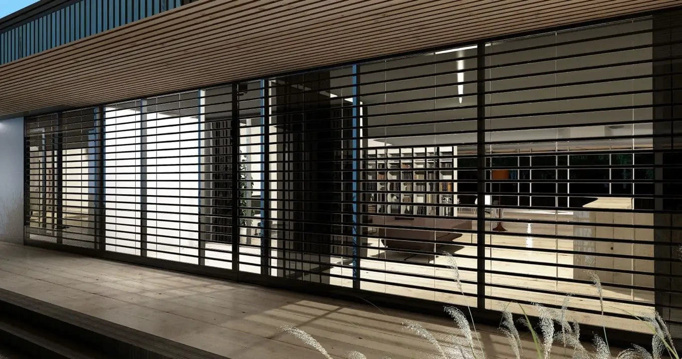 rideau metallique transparent