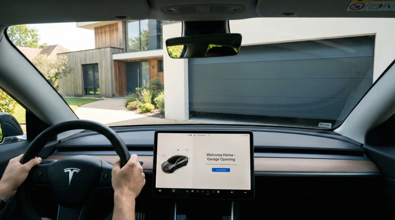 Porte de garage motorisée connectée