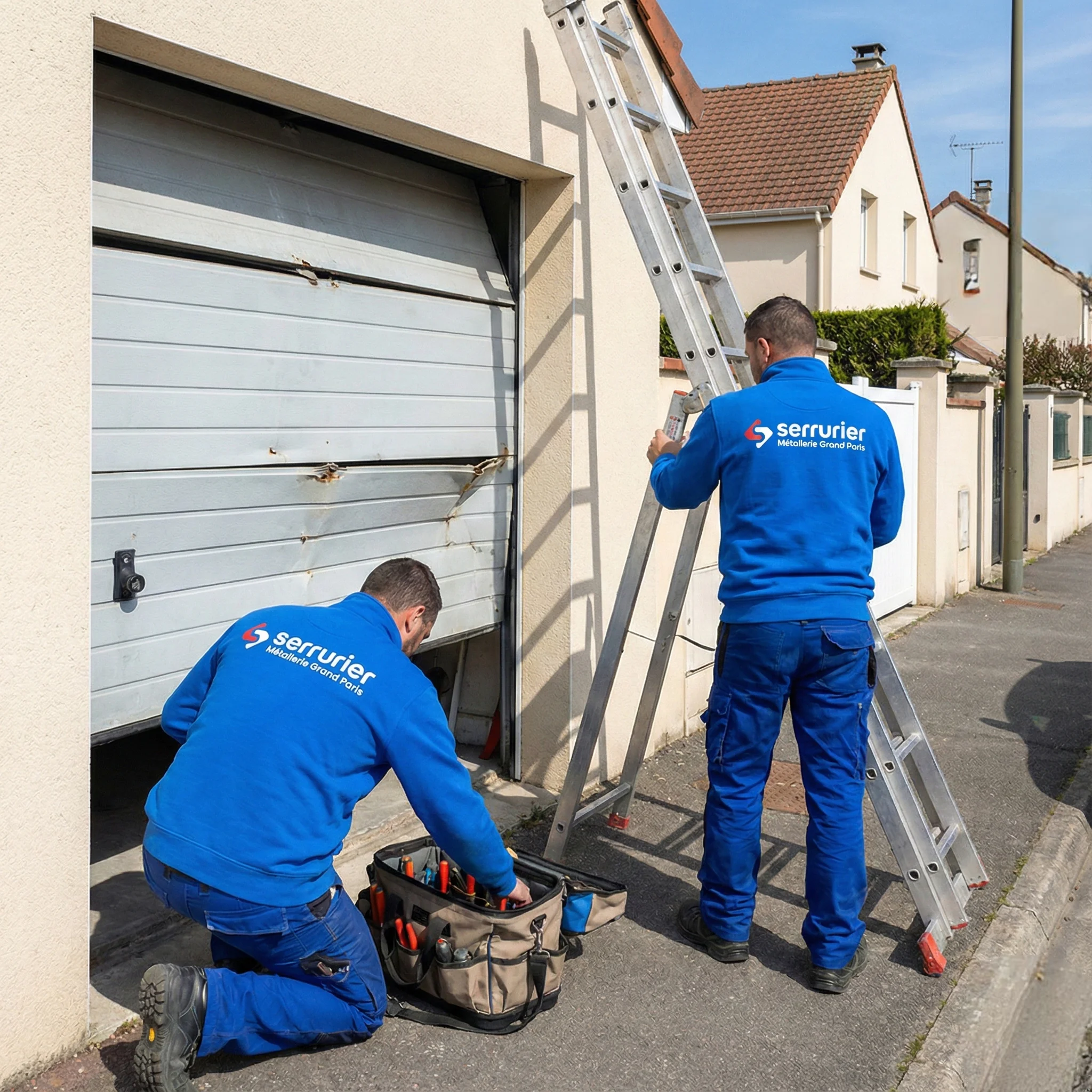 Réparation tablier porte de garage cassé à Arnouville
