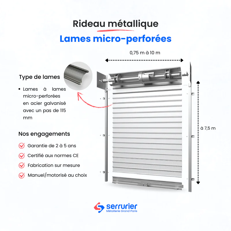 Rideau métallique Micro-perforé