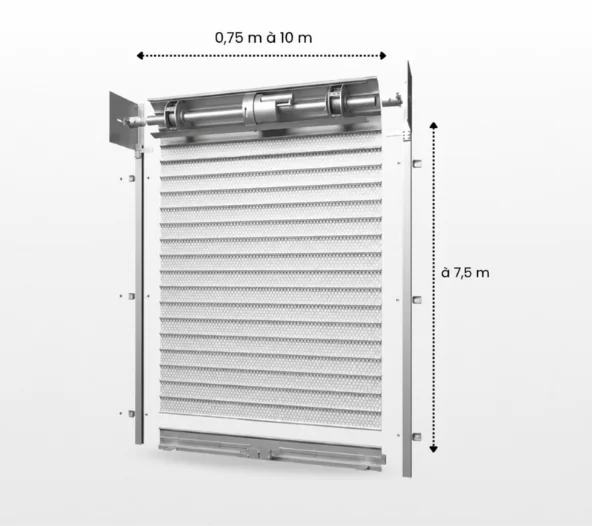 Rideau métallique à lames micro-perforées