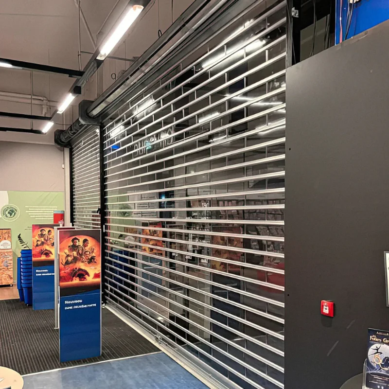 Volet transparent lames polycarbonate