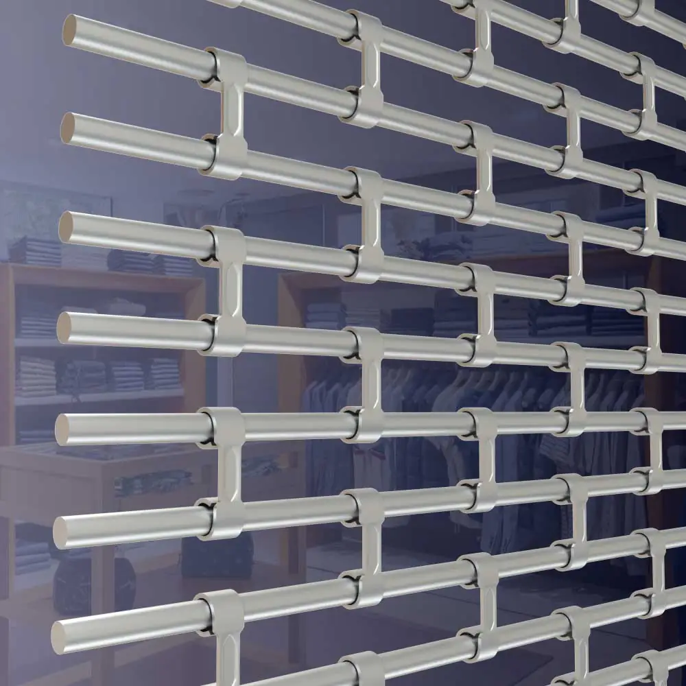 tubes droits grille métallique