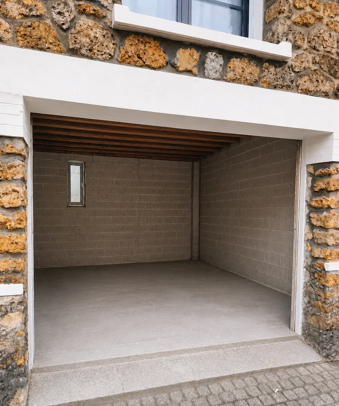 Avant installation porte sectionnelle avec trappe à lettres chez KS Service à Courbevoie 92400