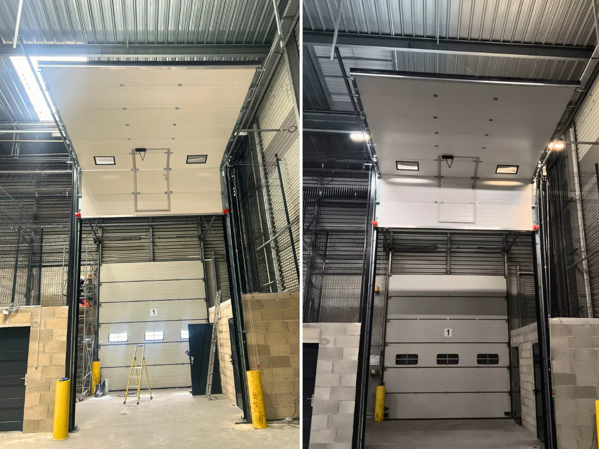 Maintenance porte sectionnelle industrielle conforme norme EN 13241