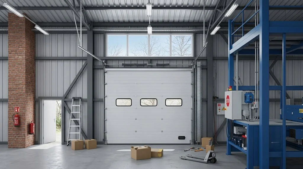 réparation porte sectionnelle industrielle vitrée à Serris