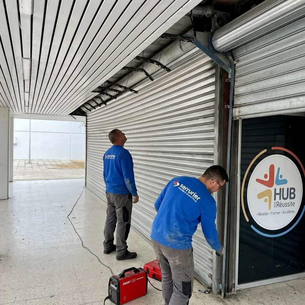 Réparation rideau métallique à moteur latéral - MGParis